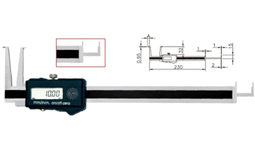 デジタルノギス  (内側溝、細溝用)   「デジ レーモル」